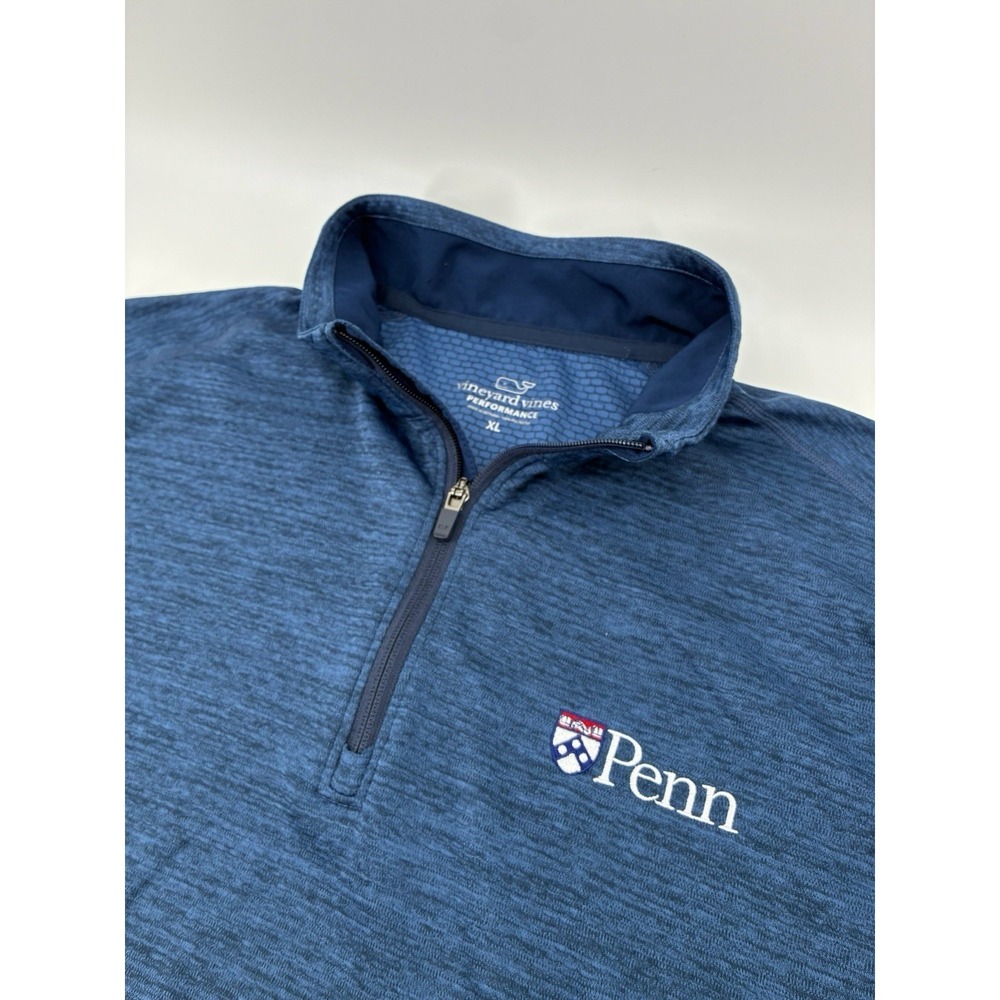 Vineyard Vines Performance 1/4 Zip Pullover Men's XL Blue Penn University Logo